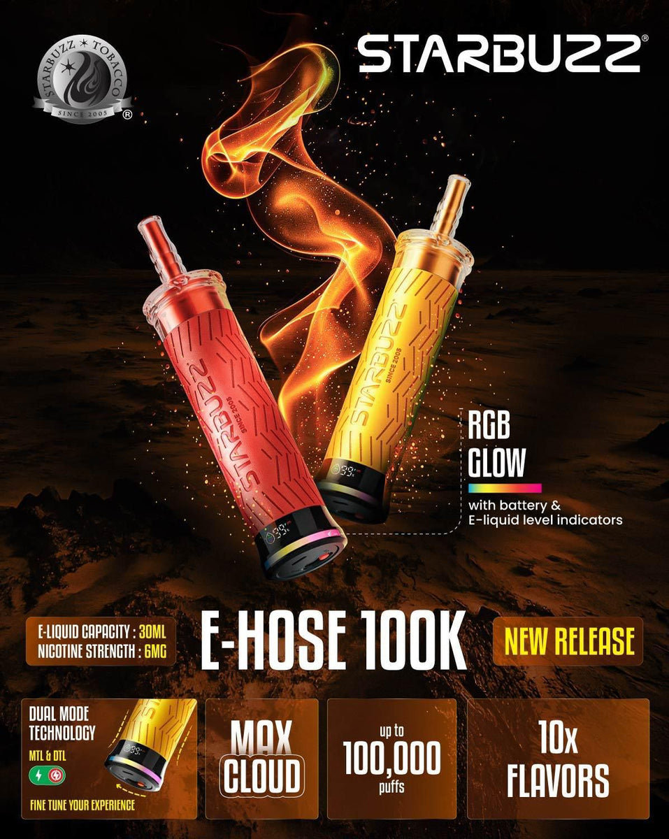STARBUZZ Vape | E-Hose 100k Puffs Disposable Vape Quality Vapes STARBUZZ Vape | E-Hose 100k Puffs Disposable Vape Quality Vapes