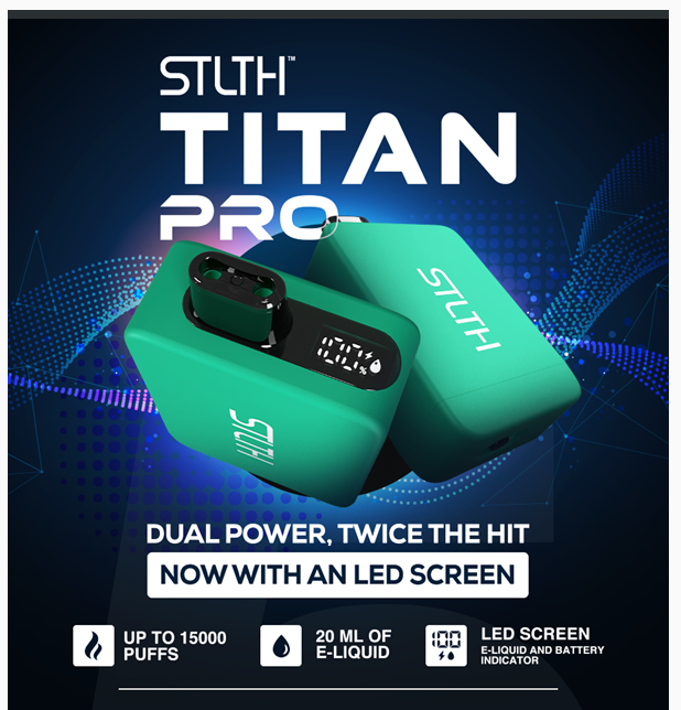 Vape jetable Stlth Titan Pro 15k - 15 000 bouffes  Quality Vapes
