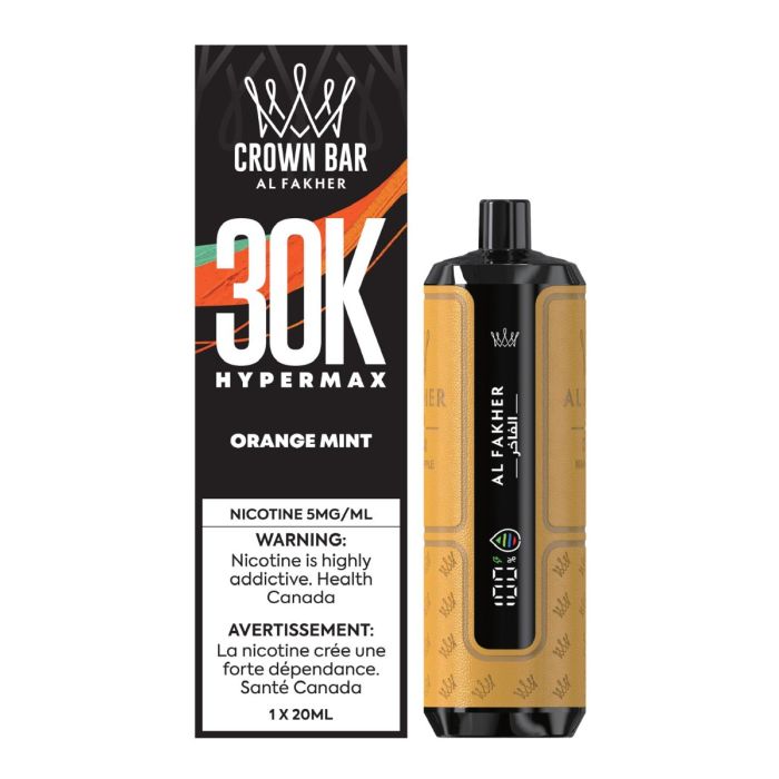 Orange Mint AL FAKHER Crown Bar Vape 30K Puffs Quality Vapes Orange Mint AL FAKHER Crown Bar Vape 30K Puffs Quality Vapes