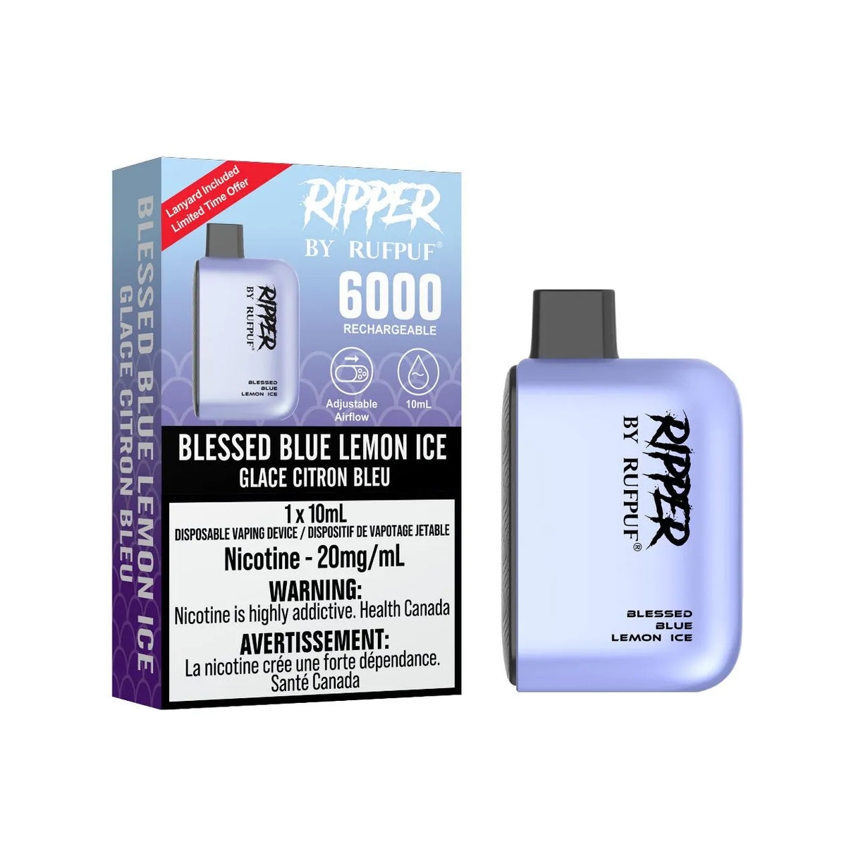 Blessed Blue Lemon Ice - Rufpuf Ripper Disposable Vape 6000