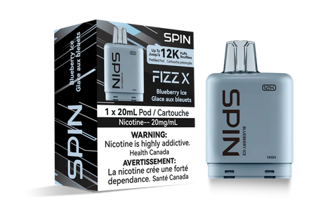 SPIN FIZZ X Pod 12000 - Blueberry Ice Flavour - 12k Vape Pod