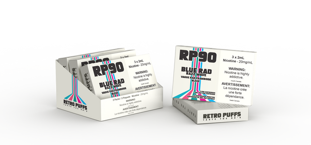 Blue Rad Razz Wave Retro Puff RP90 Pods Boosted