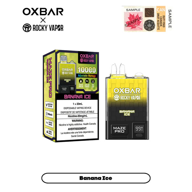 BANANA ICE by ROCKY VAPOR OXBAR MAZE PRO 10k Puffs