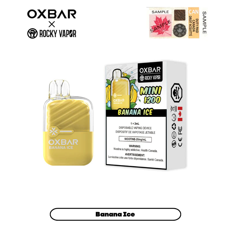 Oxbar mini 1200 Banana Ice - 1200 puffs - 20mg/ml nicotine strength - 2ml e-juice