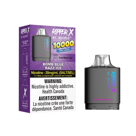 Bomb Blue Razz Ice Rufpuf Ripper X Pod 10000 Puffs