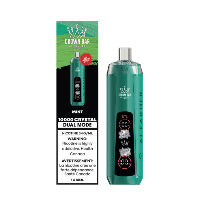 Mint (Simply Mint ) - AL FAKHER Crown Bar Crystal Disposable Vape 1000 Quality Vapes Mint (Simply Mint ) - AL FAKHER Crown Bar Crystal Disposable Vape 1000 Quality Vapes