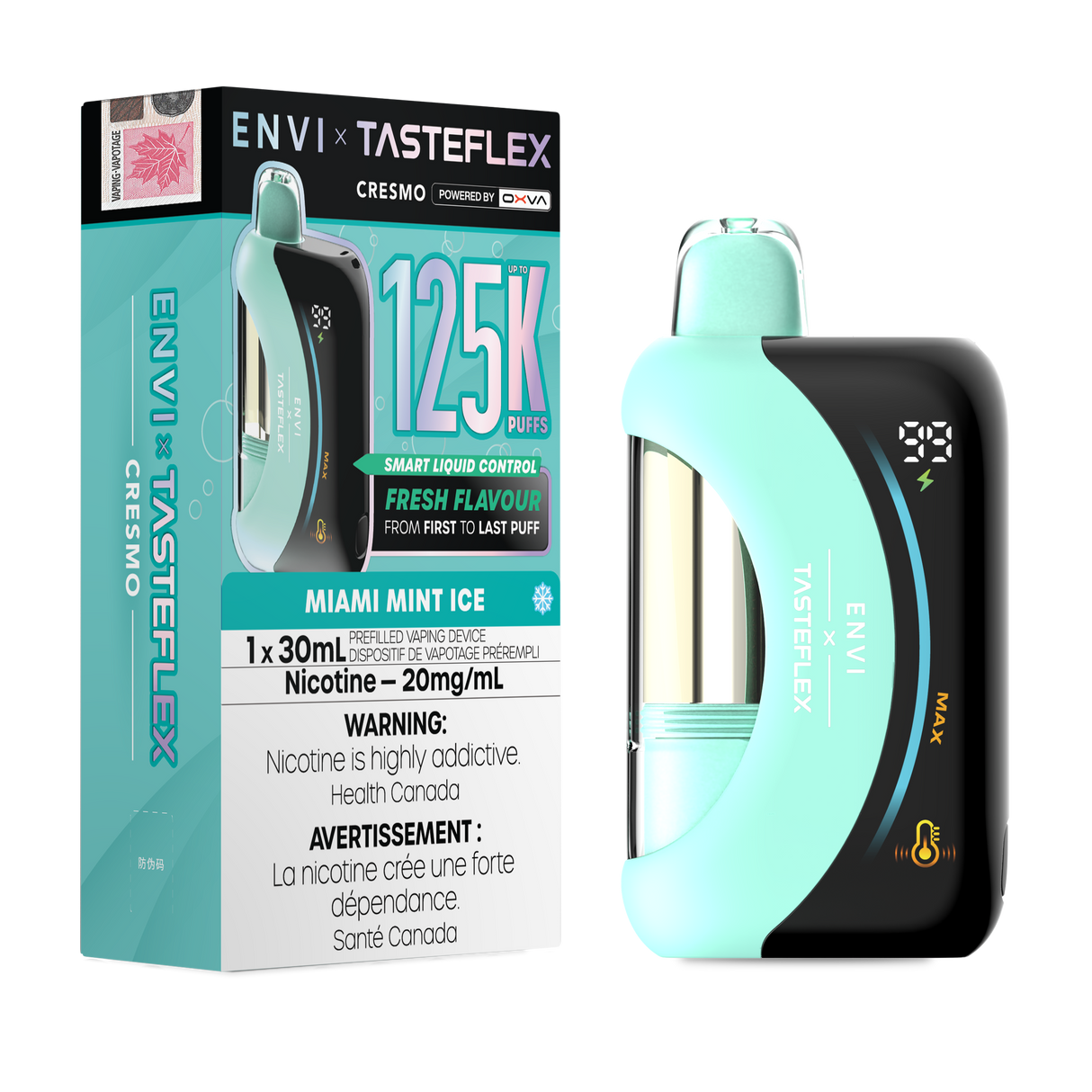 Miami Mint Ice ENVI x TasteFlex Cresmo 125K 30mL disposable