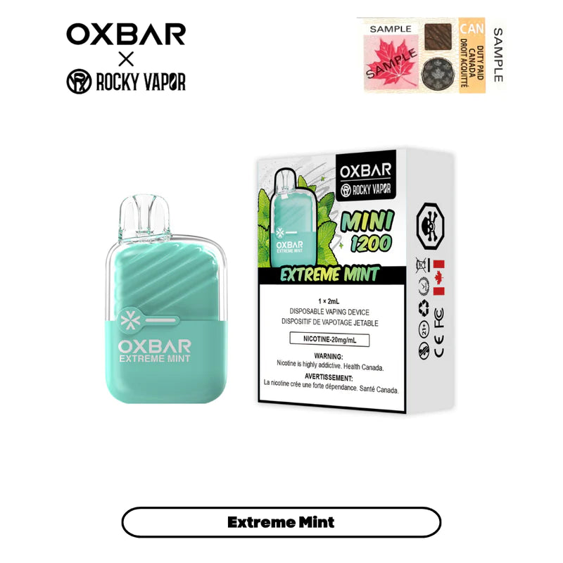 ROCKY VAPOR OXBAR MINI 1200 - EXTREME MINT