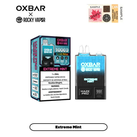 EXTREME MINT ROCKY VAPOR OXBAR MAZE PRO 10000 Puffs Canada