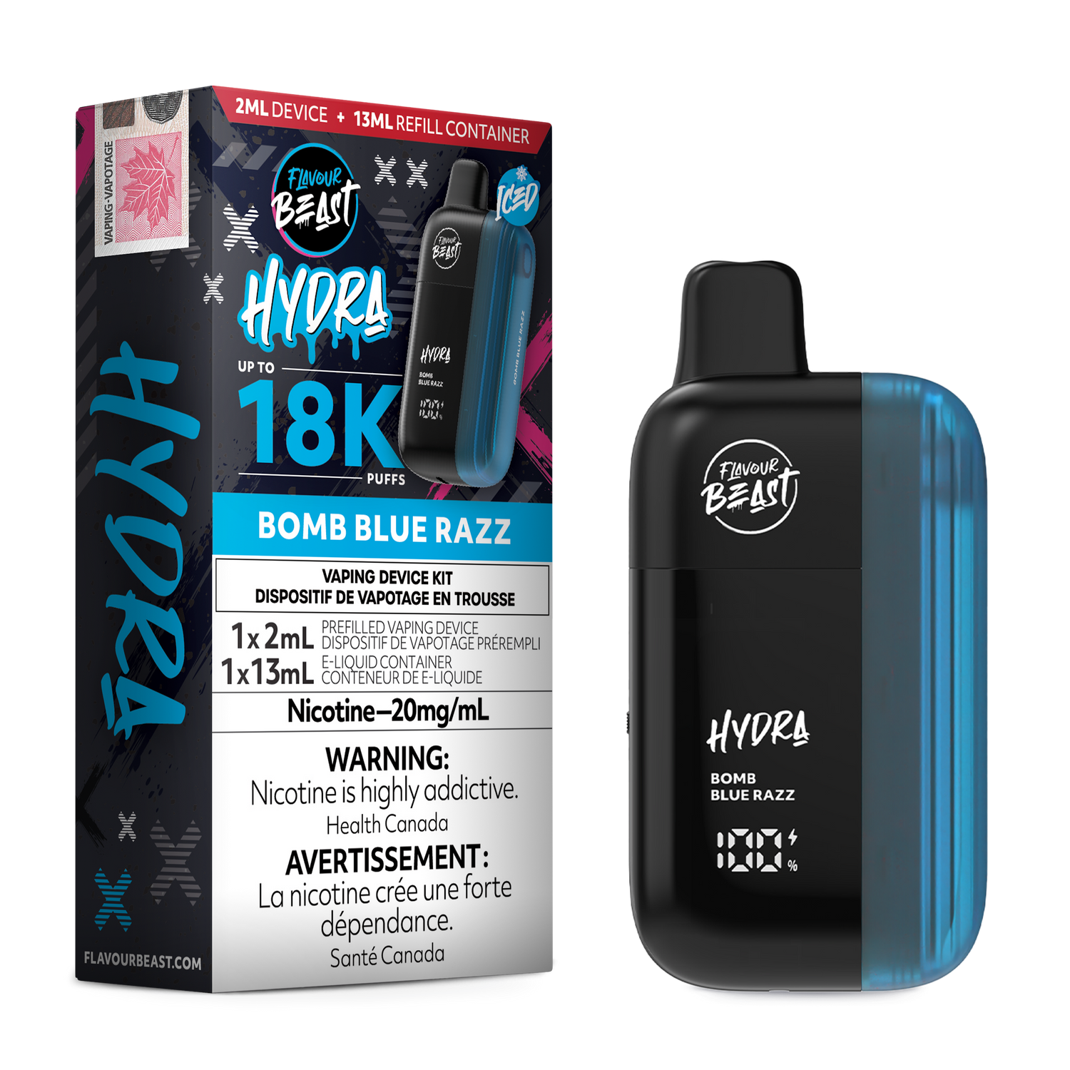 HYDRA by Flavour Beast Bomb Blue Razz Disposable Vape