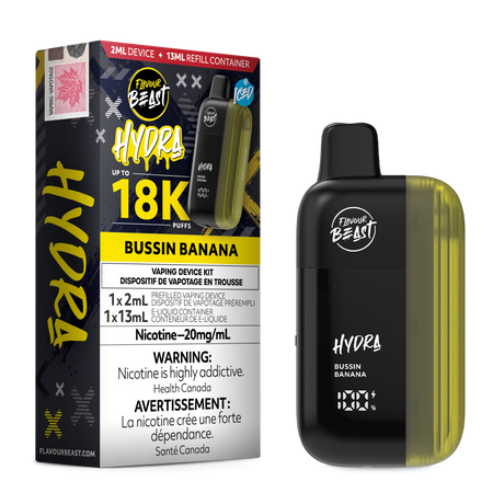 HYDRA by Flavour Beast Bussin' Banana Disposable Vape with Creamy Banana Flavor 18k