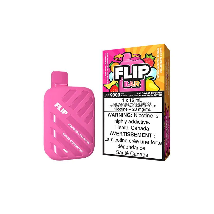 Flip Bar Disposable Vape - Straw Nana Orange Ice and Mango Raspberry Ice