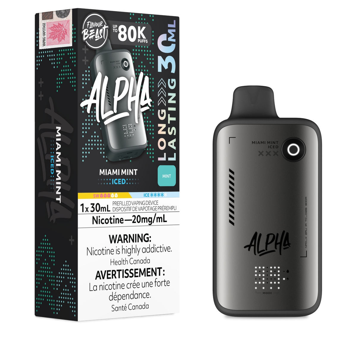 Miami Mint Iced Flavour Beast Alpha 80K Disposable Vape 80000 puffs disposable vape