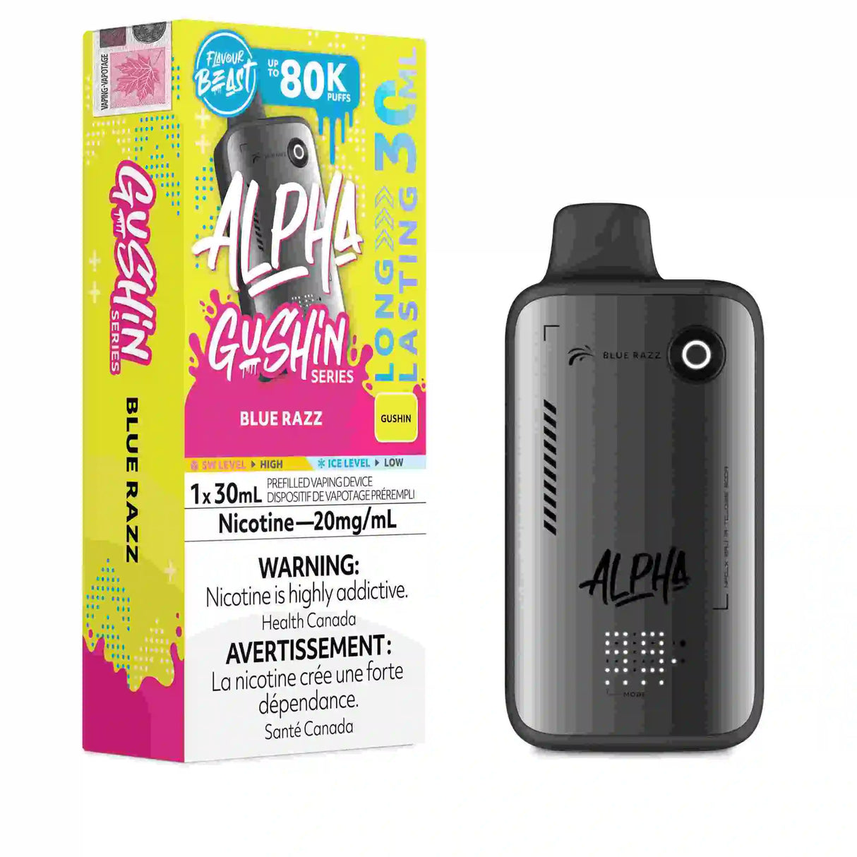 Flavour Beast Alpha 80K Gushin Blue Razz Disposable Vape 30mL