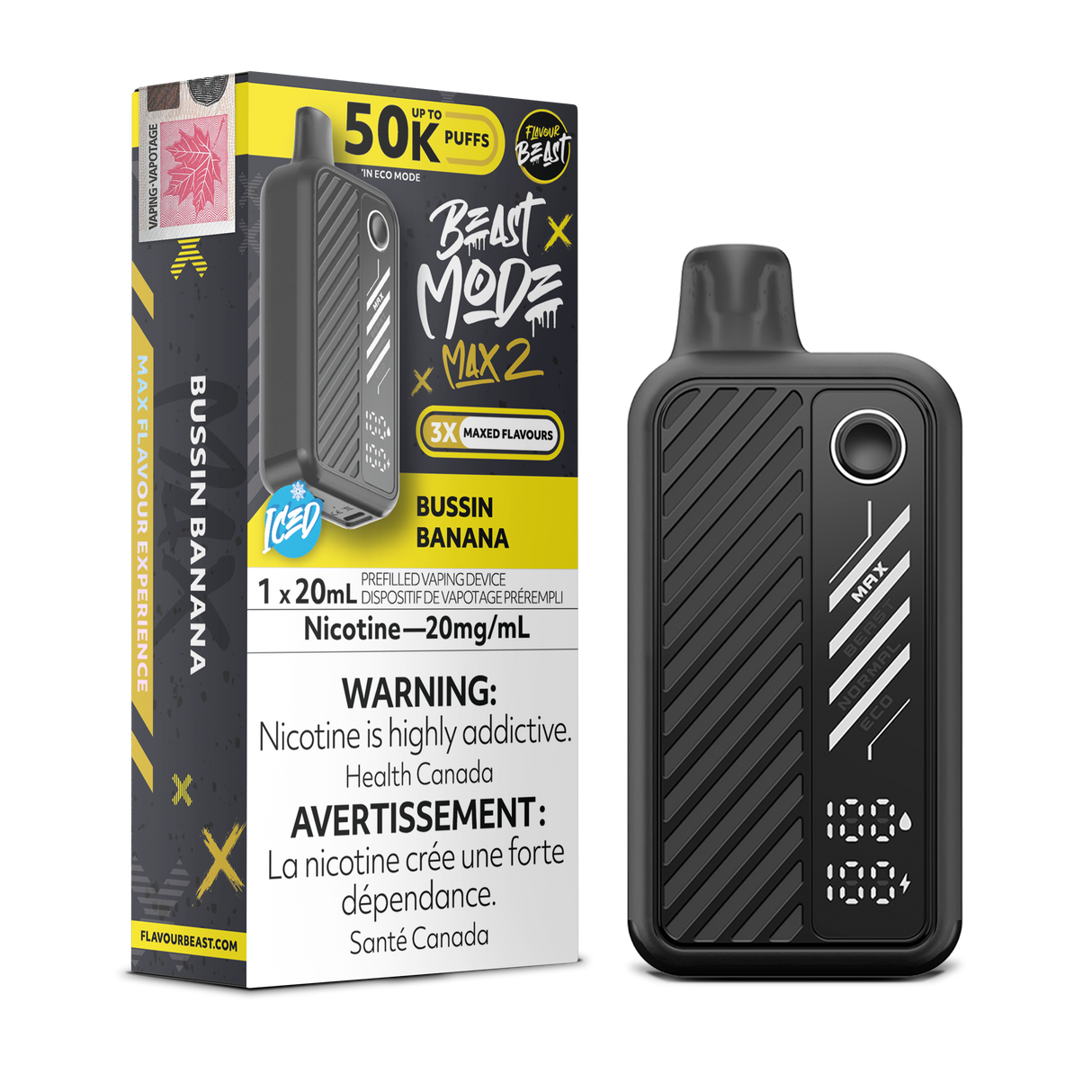 Bussin Banana - Flavour Beast BeastMode Max 2 50K Disposable Vape