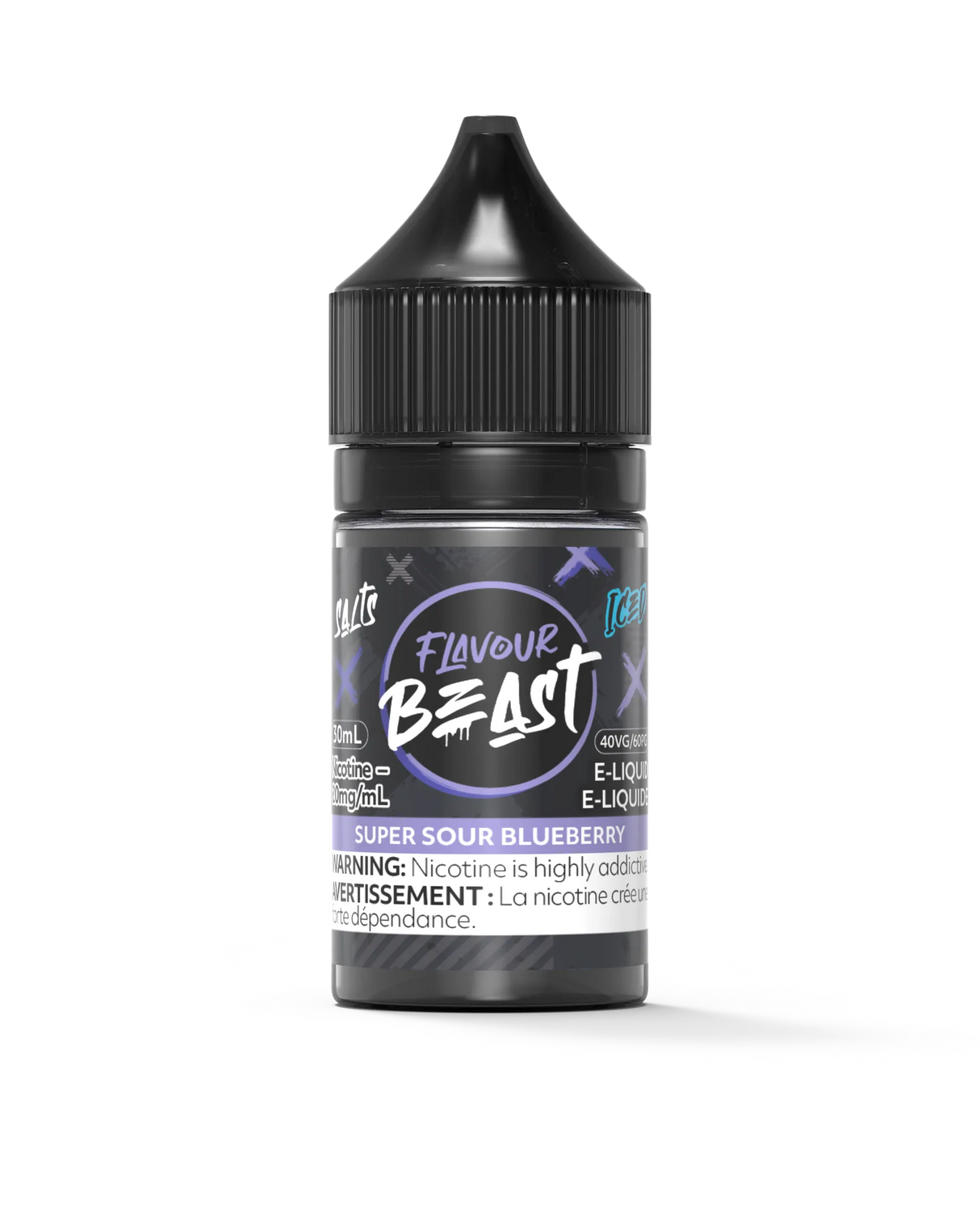 Super Sour Blueberry Iced - Flavour Beast Vape Juice E-Liquid Nic Salt 30ml