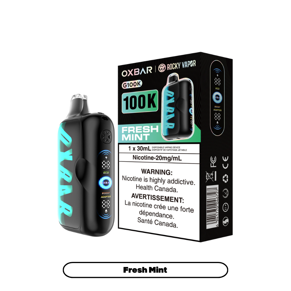 Oxbar Rocky Vapor G100K Fresh Mint disposable vape 100,000 puffs
