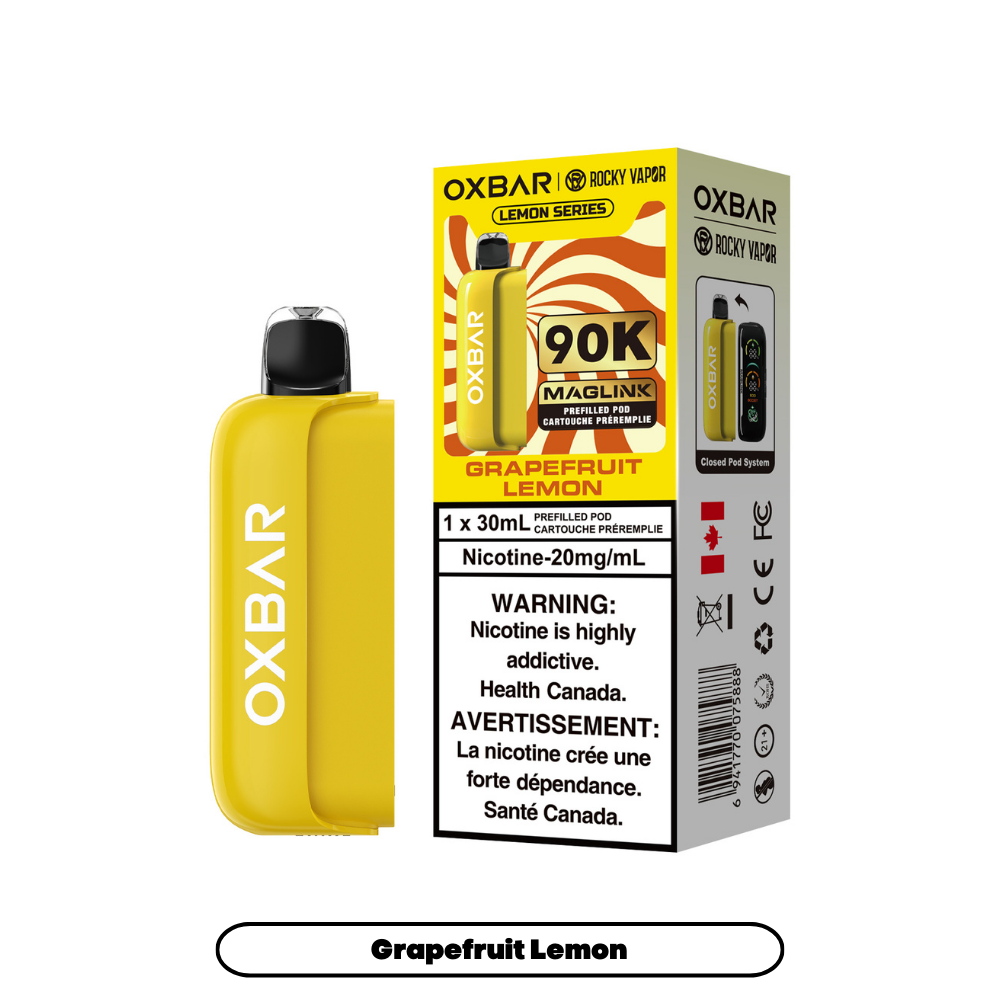 Rocky Vapor Oxbar Maglink Prefilled Pods 90K - Lemon Series - Grapefruit