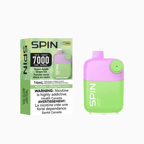 Green Apple Grape Ice Flavor - SPIN T7000 Disposable Vape 7000 Puffs