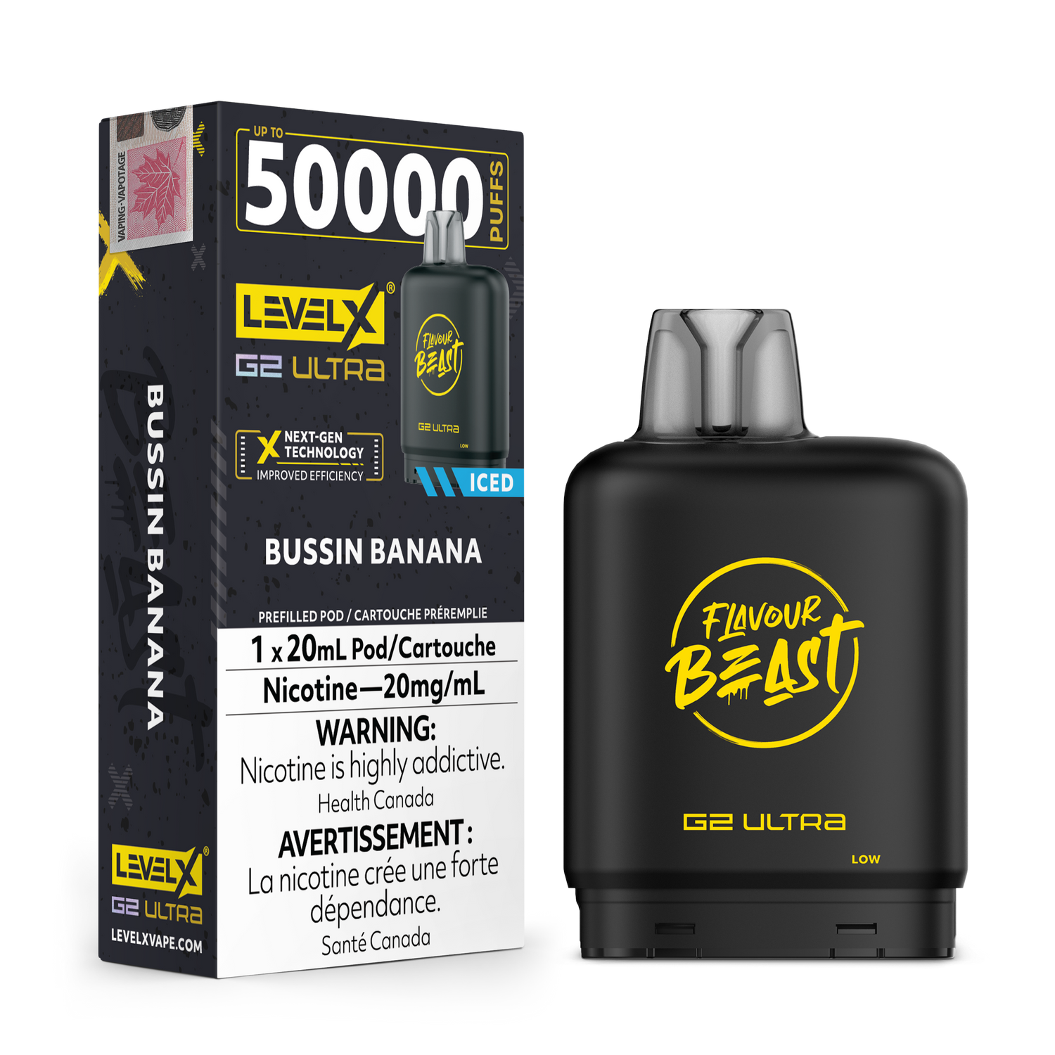 Bussin' Banana Iced - Level X G2 Ultra 50k Pod