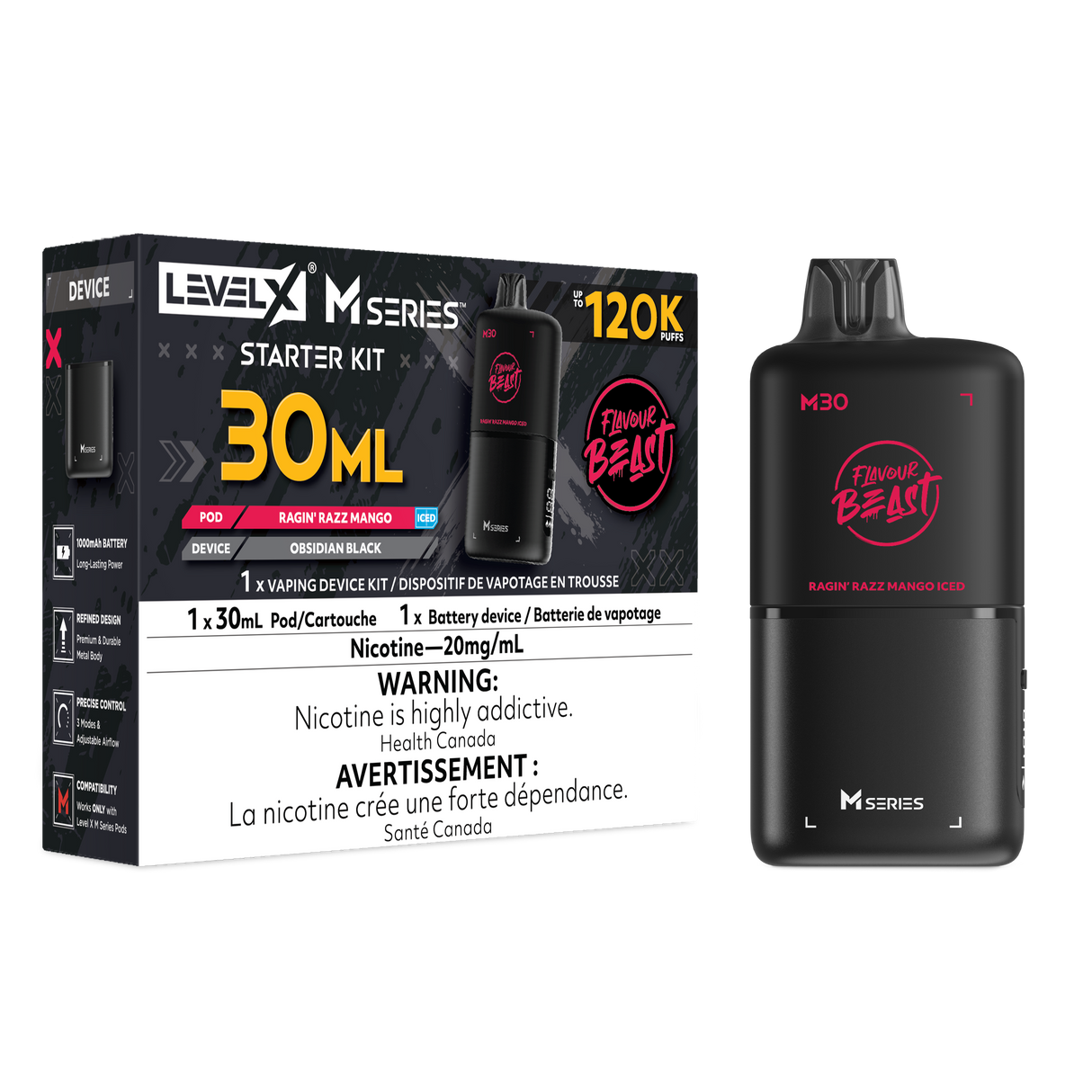 Ragin Razz Mango Iced Level X M Series Starter Bundle