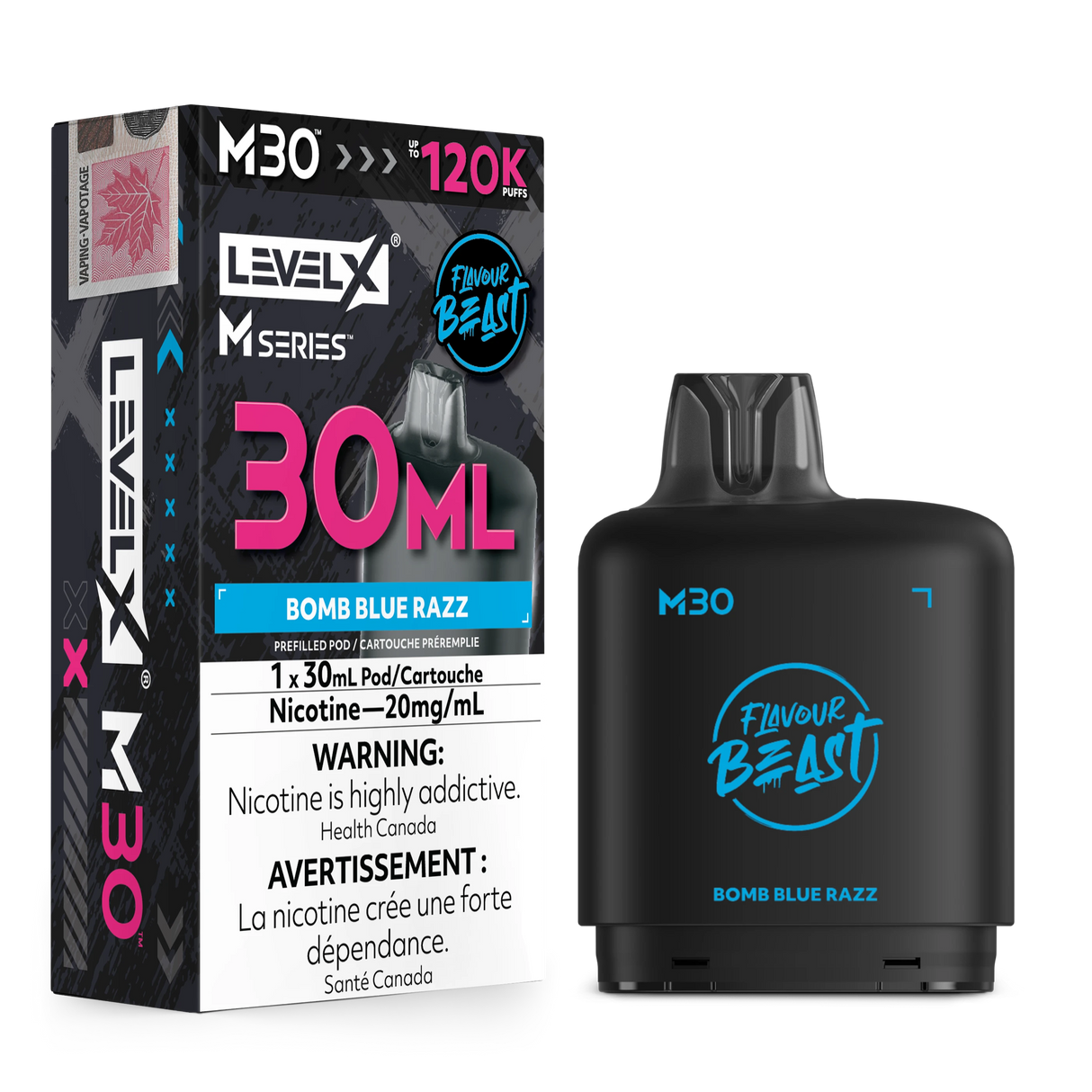 Bomb Blue Razz Level X M Series Pods