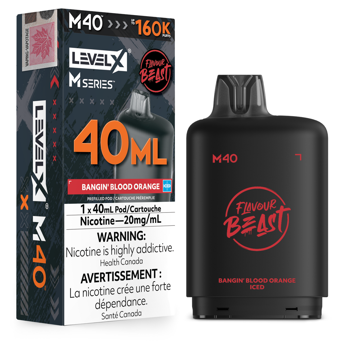 Bangin Blood Orange Iced Level X M Series 40mL Pod – 160K