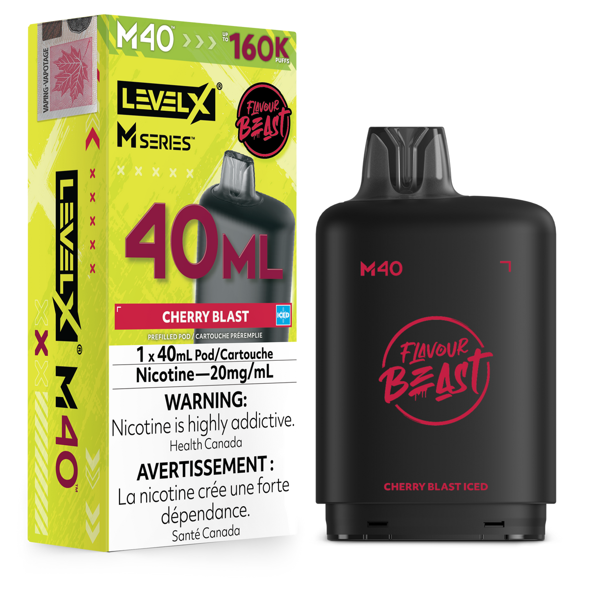 Cherry Blast Iced Level X M Series 40mL Pod – 160K