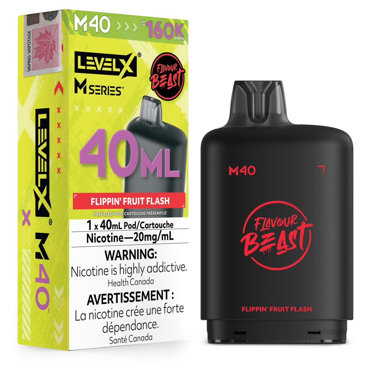 Flippin Fruit Flash Level X M Series 40mL Pod – 160K