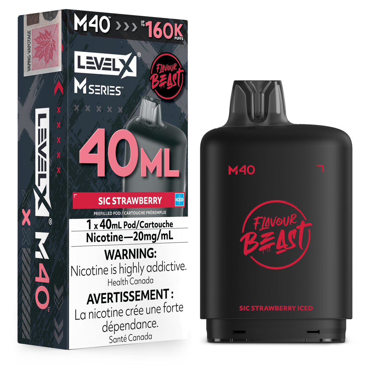 Sic Strawberry Level X M Series 40mL Pod – 160K