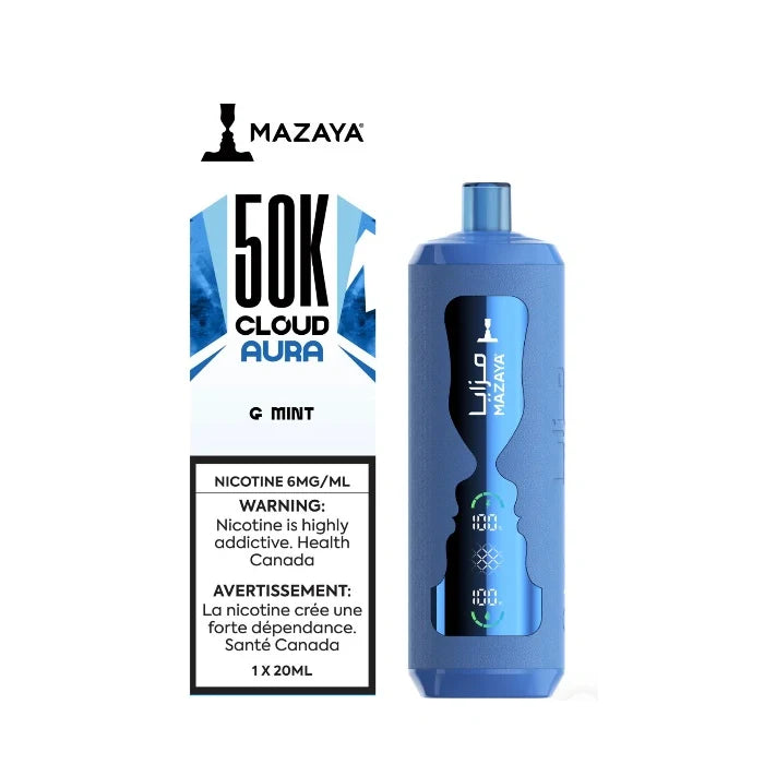 MAZAYA Cloud Aura 50K G Mint disposable vape with 50,000 puffs in Canada
