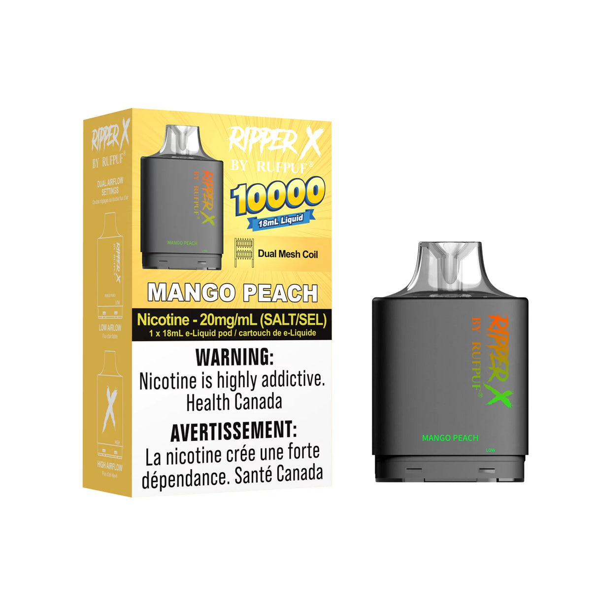 Mango Peach Rufpuf Ripper X Pod 10000 Puffs