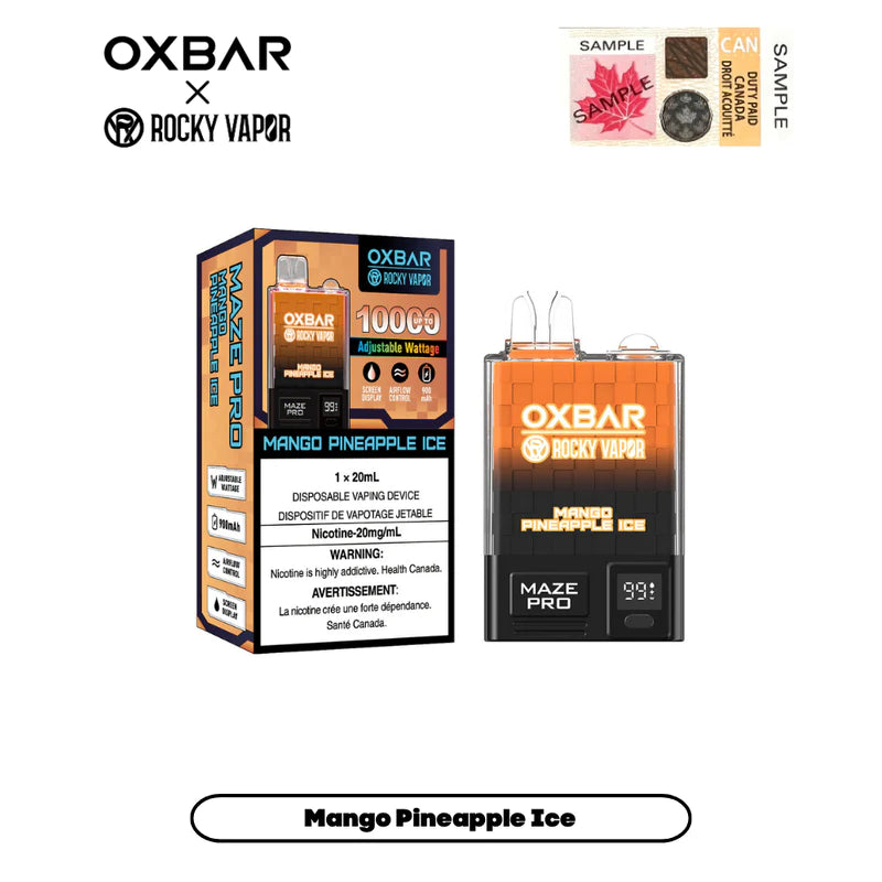 MANGO PINEAPPLE ICE by ROCKY VAPOR OXBAR MAZE PRO 10000 Puffs