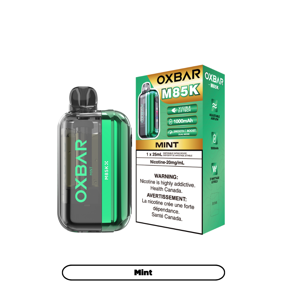 Oxbar M85K Mint disposable vape – pure mint flavour – 85,000 puffs