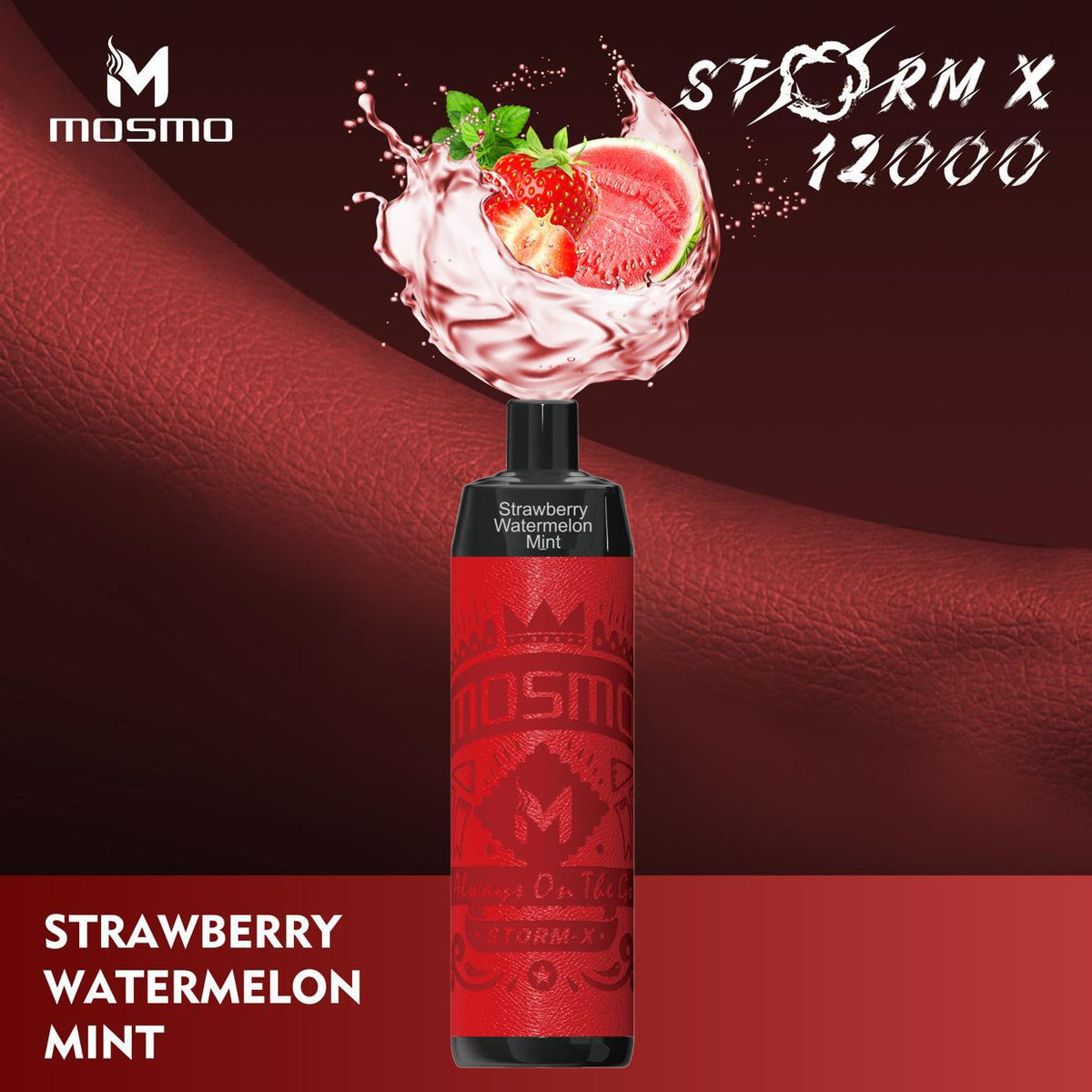 Mosmo STORM X Disposable Shisha Vape - 12k - Strawberry Watermelon Min Quality Vapes Mosmo STORM X Disposable Shisha Vape - 12k - Strawberry Watermelon Min Quality Vapes