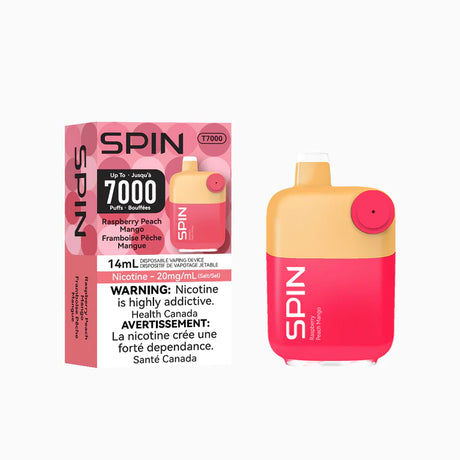 Raspberry Peach Mango Flavor - SPIN T7000 Disposable Vape 7000 Puffs