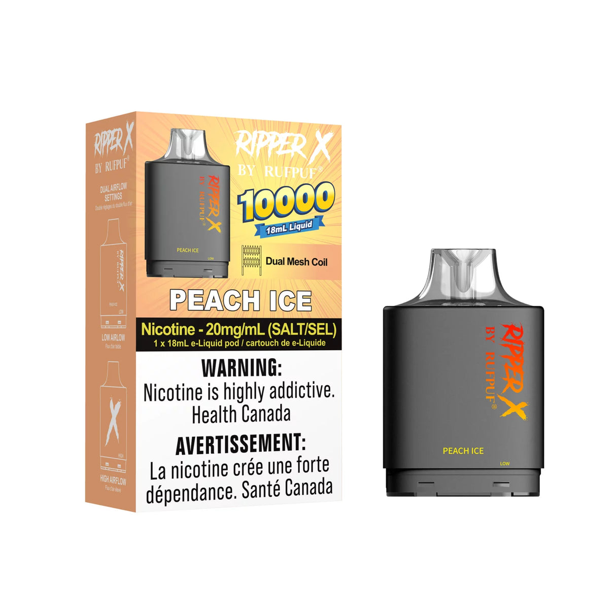 Peach Ice Rufpuf Ripper X Pod 10000 Puffs