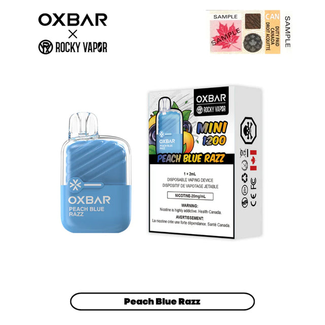 OXBAR Mini 1200 Disposable Vape - Peach Blue Razz - 1200 puffs - 20mg/ml nicotine strength - 2ml e-juice