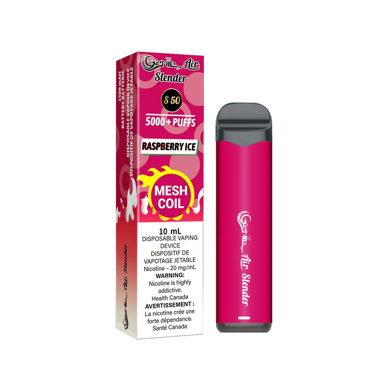 RASPBERRY ICE   - Genie Air Slender 5000 Puffs- Synthetic