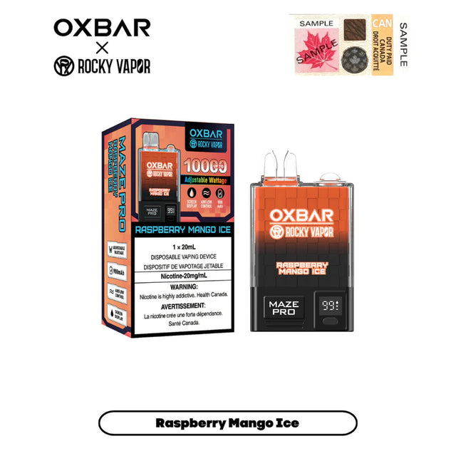 ROCKY VAPOR OXBAR MAZE PRO - RASPBERRY MANGO ICE