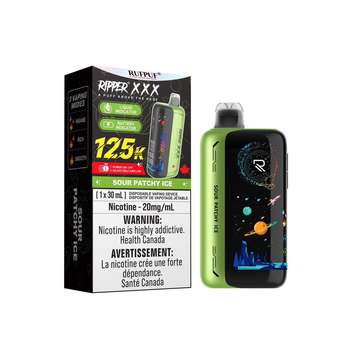 SOUR PATCHY ICE Ripper XXX 125k Disposable Vape