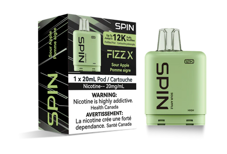 SPIN FIZZ X POD 12000 - Sour Apple 12k Vape Pod