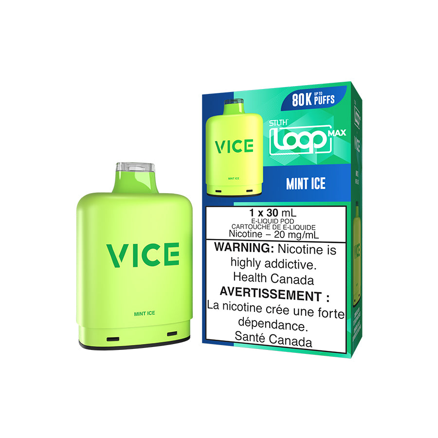 Mint Ice – STLTH LOOP MAX x VICE Pods 80,000 puffs 30mL 20mg magnetic pod in Canada