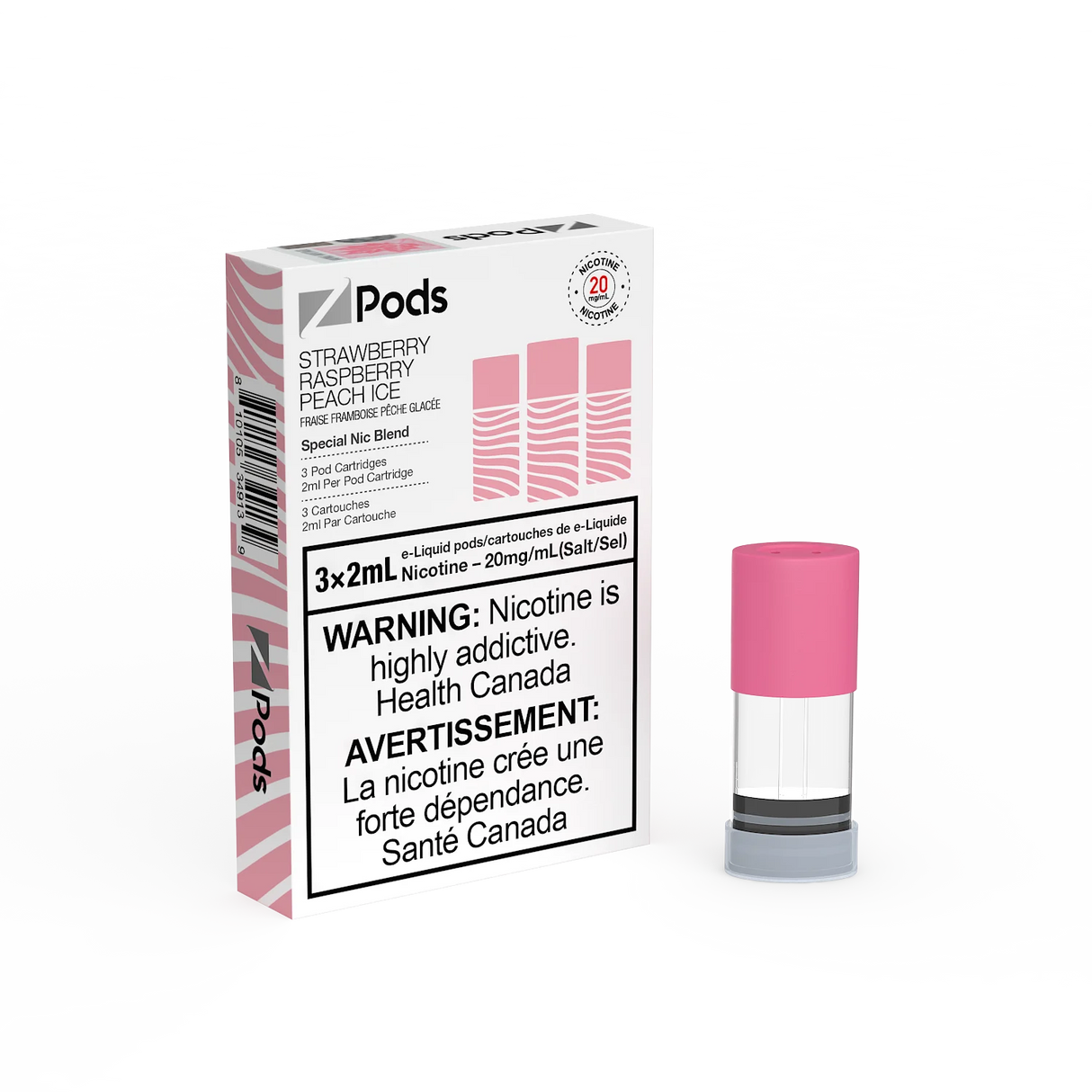 Strawberry Raspberry Peach Ice - Z PODS ( SUPREME NIC BLEND)