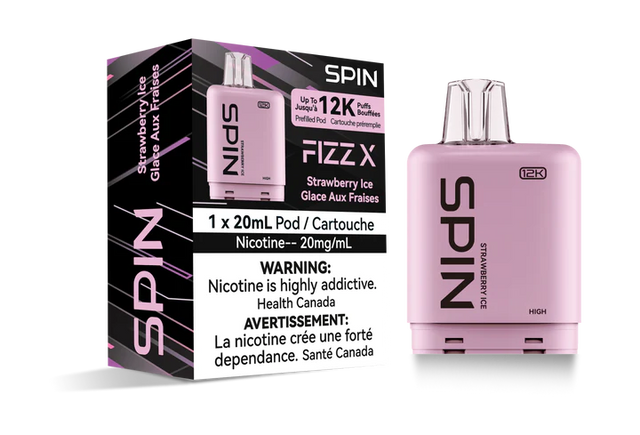 SPIN FIZZ X POD 12000 - Strawberry Ice 12k Vape Pod