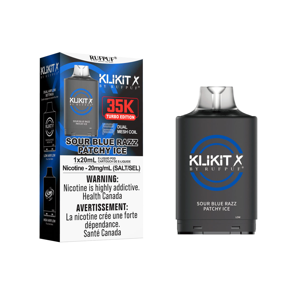KLIKIT X Vape Pods – Sour Blue Razz Patchy Ice