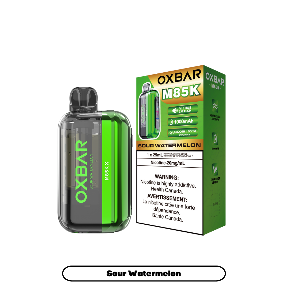 Oxbar M85K Sour Watermelon disposable vape – watermelon flavour with sour twist – 85,000 puffs