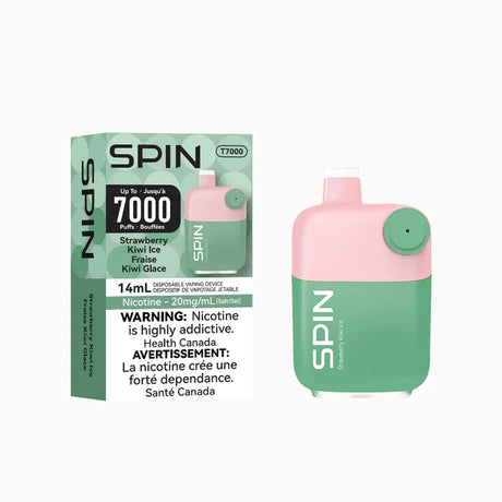 Strawberry Kiwi Ice Flavor - SPIN T7000 Disposable Vape 7000 Puffs