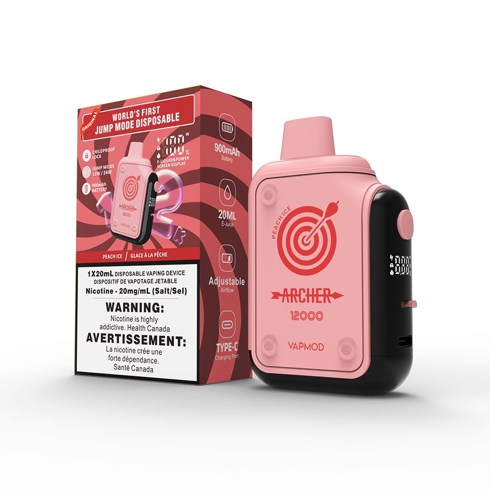 VAPMOD ARCHER 12000 DISPOSABLE VAPE - PEACH ICE