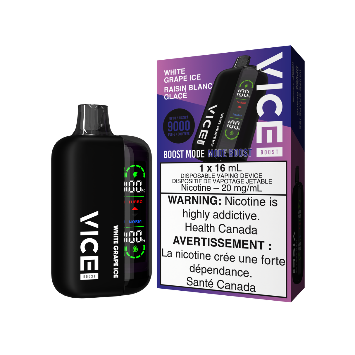 Vice Boost 9000 Disposable Vape - White Grape Ice